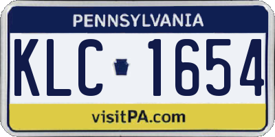 PA license plate KLC1654