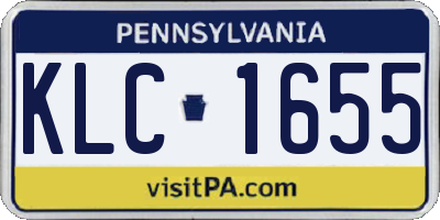 PA license plate KLC1655