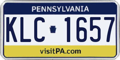 PA license plate KLC1657