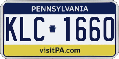 PA license plate KLC1660