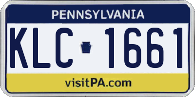 PA license plate KLC1661
