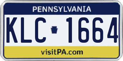 PA license plate KLC1664
