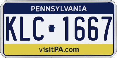 PA license plate KLC1667