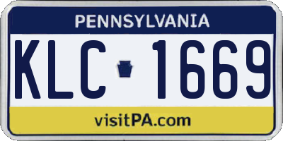 PA license plate KLC1669