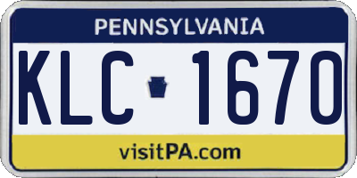 PA license plate KLC1670