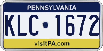 PA license plate KLC1672