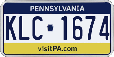PA license plate KLC1674