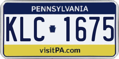 PA license plate KLC1675