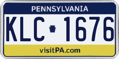 PA license plate KLC1676