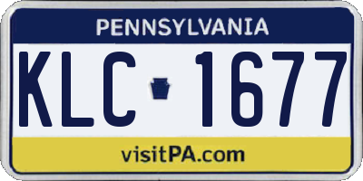 PA license plate KLC1677