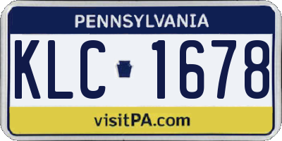 PA license plate KLC1678