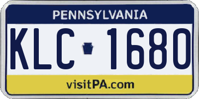 PA license plate KLC1680