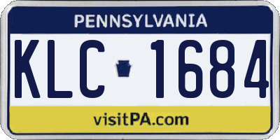 PA license plate KLC1684