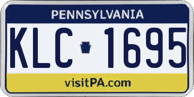 PA license plate KLC1695