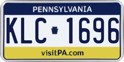 PA license plate KLC1696
