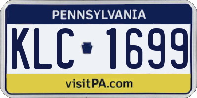 PA license plate KLC1699