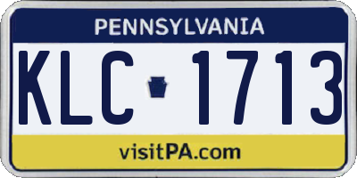 PA license plate KLC1713