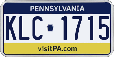 PA license plate KLC1715