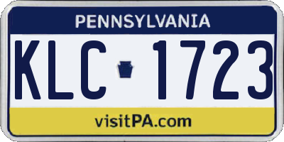PA license plate KLC1723