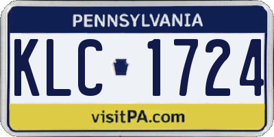 PA license plate KLC1724