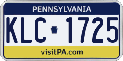 PA license plate KLC1725