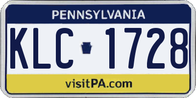 PA license plate KLC1728