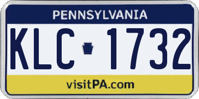 PA license plate KLC1732