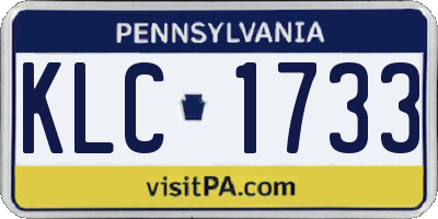 PA license plate KLC1733