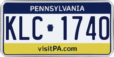 PA license plate KLC1740