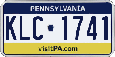 PA license plate KLC1741