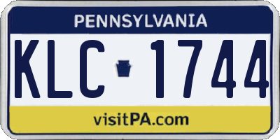 PA license plate KLC1744