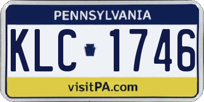 PA license plate KLC1746
