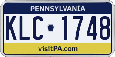 PA license plate KLC1748