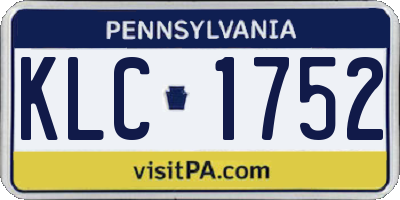 PA license plate KLC1752