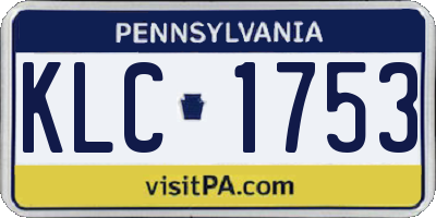 PA license plate KLC1753