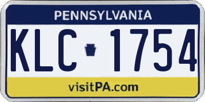 PA license plate KLC1754