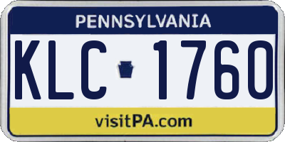 PA license plate KLC1760