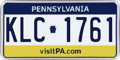 PA license plate KLC1761