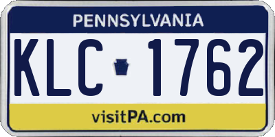 PA license plate KLC1762