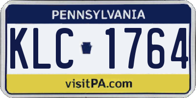 PA license plate KLC1764