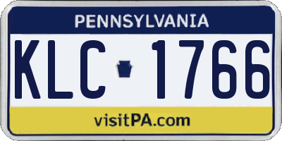 PA license plate KLC1766
