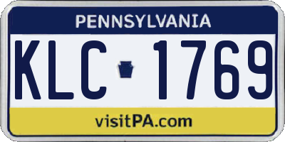 PA license plate KLC1769