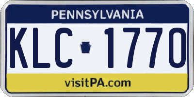 PA license plate KLC1770