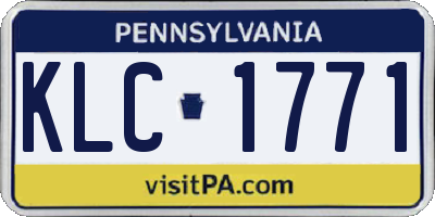 PA license plate KLC1771