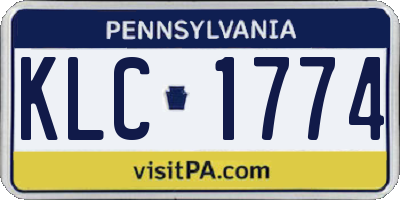 PA license plate KLC1774