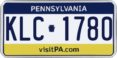 PA license plate KLC1780