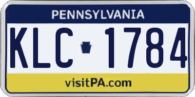 PA license plate KLC1784
