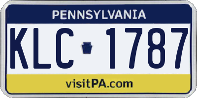 PA license plate KLC1787