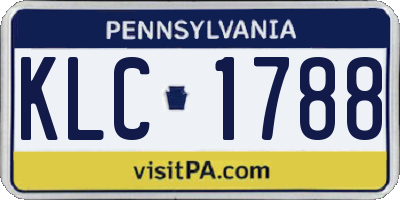 PA license plate KLC1788