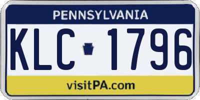 PA license plate KLC1796